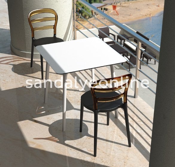 Miss Bibi SiyahKahverengi Plastik Sandalye Sandalye Online