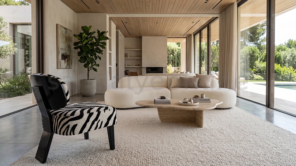 Luca Zebra-Pattern Armchair