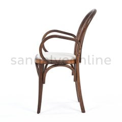 Just Ahşap Kolçaklı Hazeranlı Sandalye