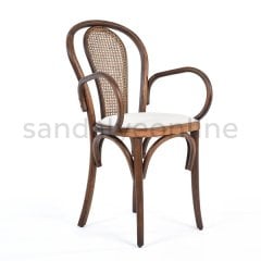 Just Ahşap Kolçaklı Hazeranlı Sandalye