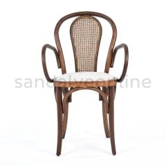 Just Ahşap Kolçaklı Hazeranlı Sandalye