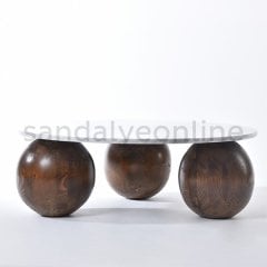 Reine Wooden Marble Coffee Table