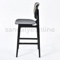 Cane Ahşap Bar Sandalyesi