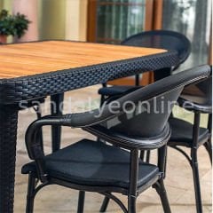 Flash N 6+1 Balkon ve Bahçe Takımı Siyah