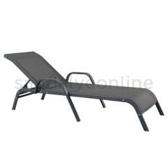 Logan Aluminum Metal Armrest Chaise Lounge
