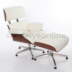 Eames Lounge Ottoman Koltuk Beyaz - Sandalye Online
