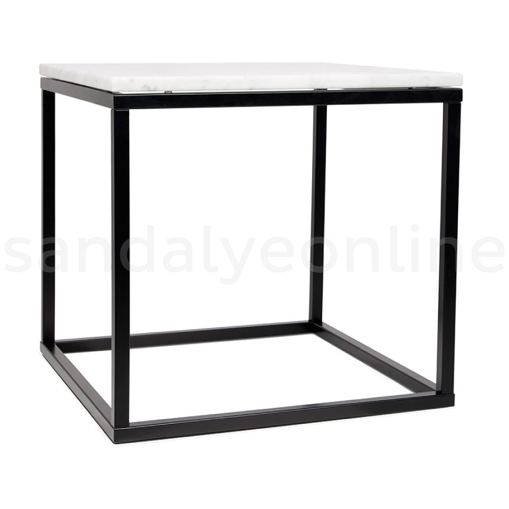 Marbella Marble Side Table Black Leg