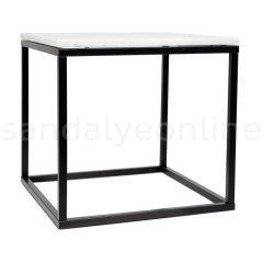 Marbella Marble Side Table Black Leg