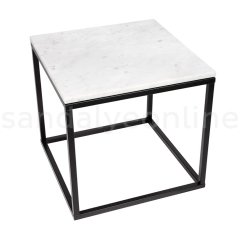 Marbella Marble Side Table Black Leg