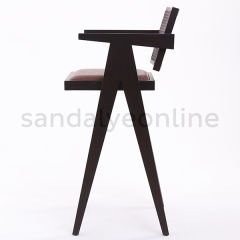 Bacio Bar Chair Dark Walnut