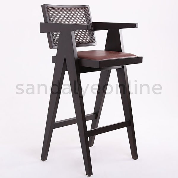 Bacio Bar Chair Dark Walnut