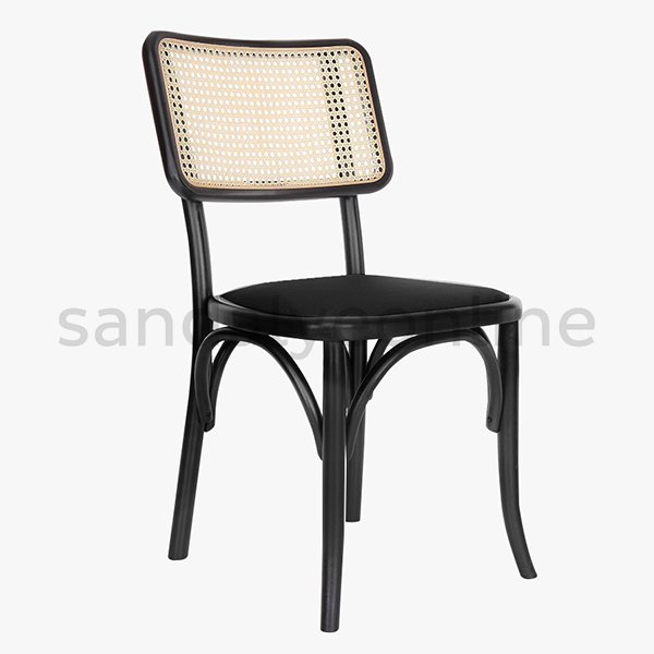 Fred Upholstered Wooden Chair Black
