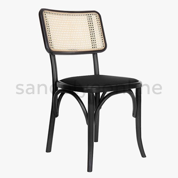 Fred Upholstered Wooden Chair Black