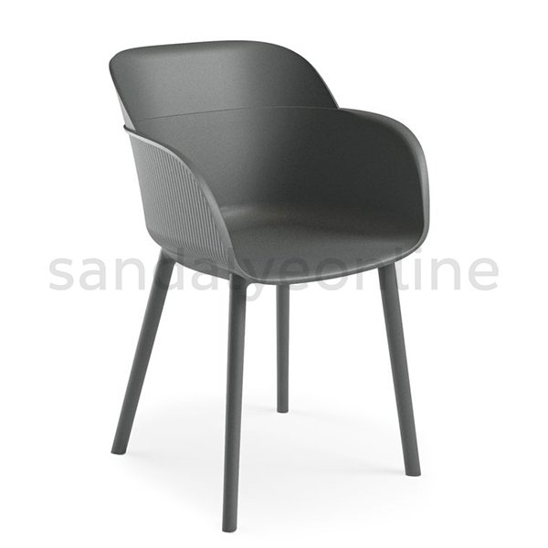 Shell-P Plastic Garden and Balcony Chair Cement Gray