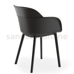 Shell-P Plastic Garden and Balcony Chair Black
