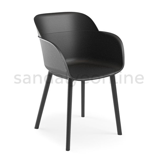 Shell-P Plastic Garden and Balcony Chair Black