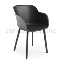 Shell-P Plastic Garden and Balcony Chair Black