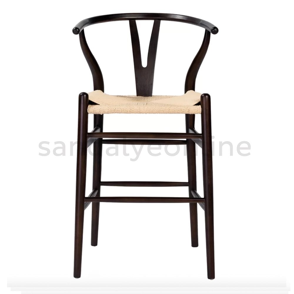 Wishbone Wooden Bar Chair Black Lacquer