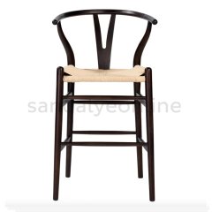 Wishbone Wooden Bar Chair Black Lacquer
