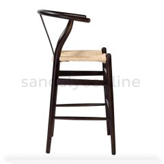 Wishbone Wooden Bar Chair Black Lacquer