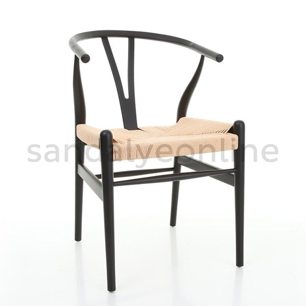 Wishbone Ahşap Sandalye - Siyah