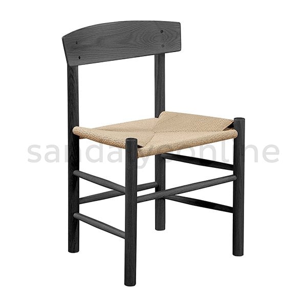 Olsen Ahşap Sandalye Siyah - Naturel