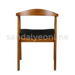 Bull Armrest Wooden Cafe Chair