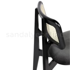 Cane Ahşap Sandalye Siyah