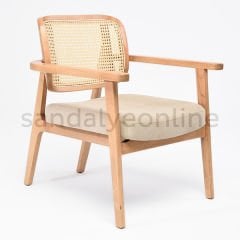 Jane Ahşap Hazeranlı Berjer - Sandalye Online