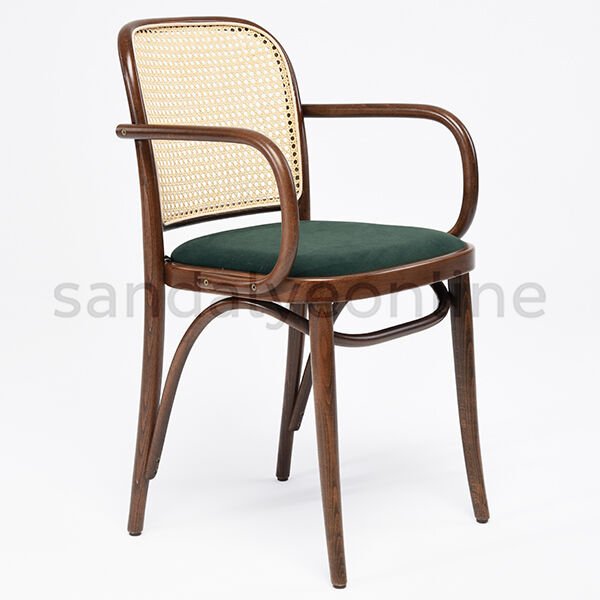 Lina Upholstered Wooden Chair with Armrests
