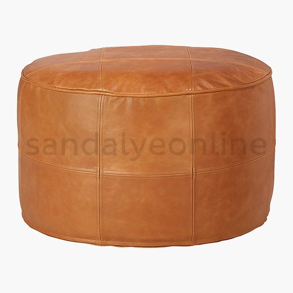 Roun Leather Pouf