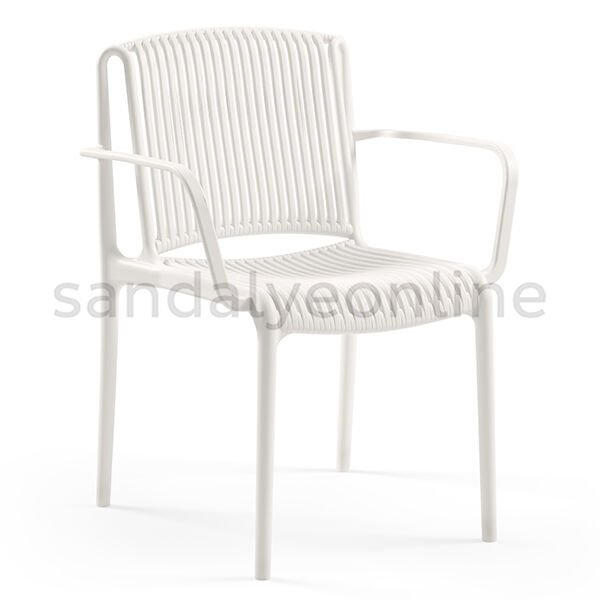 Nesse Polypropylene Chair with Armrest White
