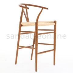 Wishbone Ceviz Ahşap Bar Sandalyesi - Sandalye Online