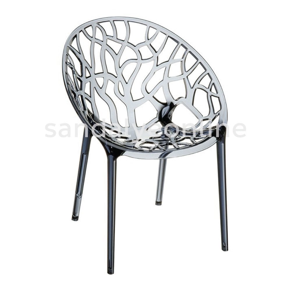 Crystal Gri Şeffaf Mutfak Sandalyesi