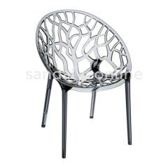 Crystal Gri Şeffaf Mutfak Sandalyesi