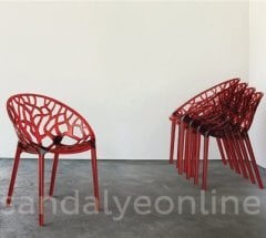 Crystal Kırmızı Polikarbon Sandalye
