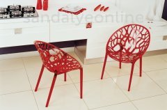 Crystal Kırmızı Polikarbon Sandalye