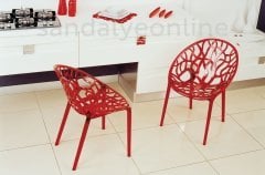 Crystal Kırmızı Polikarbon Sandalye