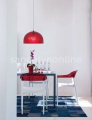 Carmen White-Red Plastic Chair