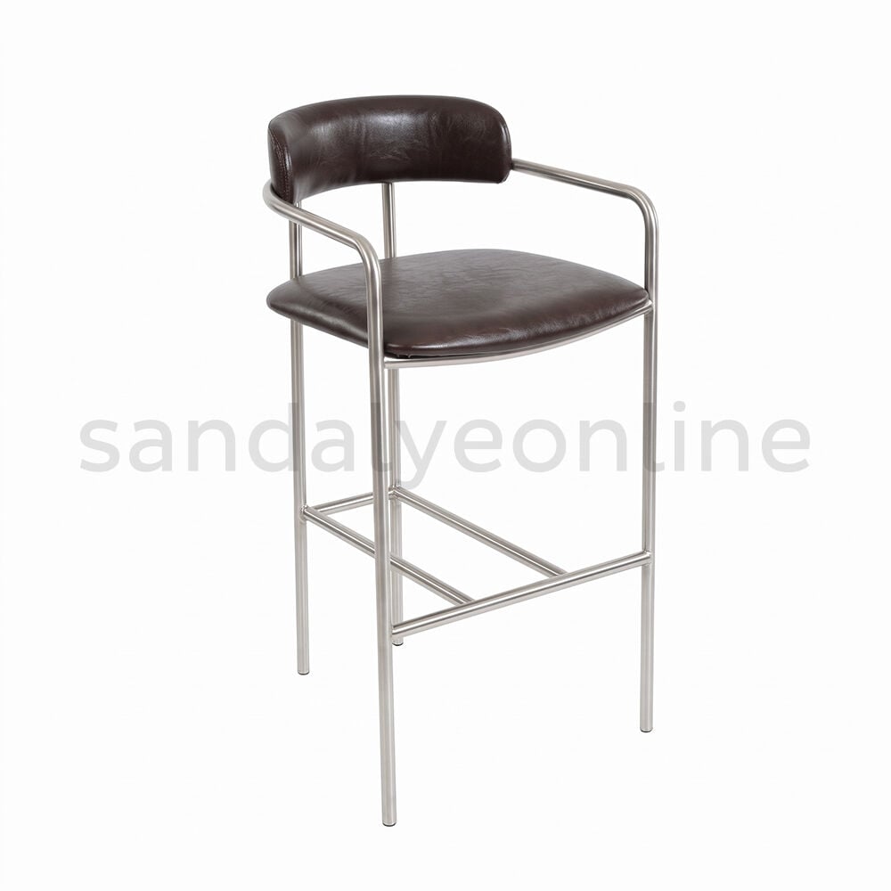 Lenox Mat Krom Bar Sandalyesi