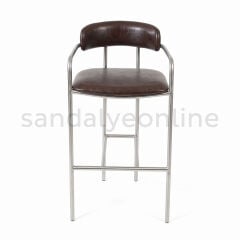 Lenox Mat Krom Bar Sandalyesi