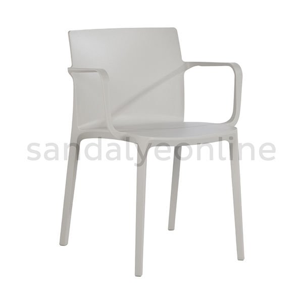 Evo Plastic Mall Chair With Armrest Gray