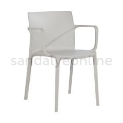 Evo Plastic Mall Chair With Armrest Gray