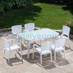 Antares 6+1 Balkon ve Bahçe Takımı Beyaz