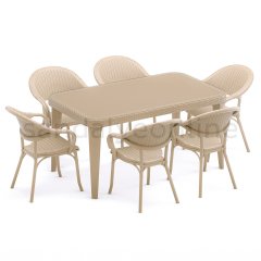 Flash R 6+1 Garden and Balcony Set Sand Beige