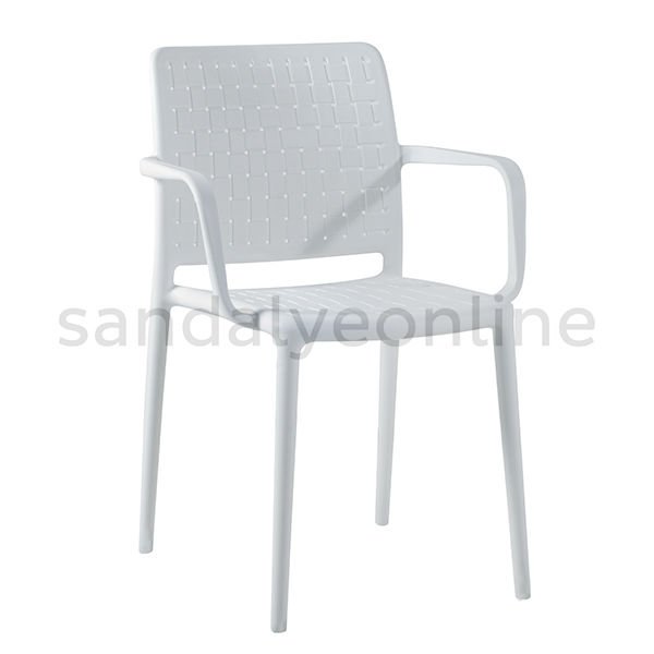 Fame Dining Hall Chair With Armrest White