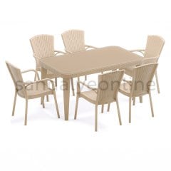 Royal 6+1 Garden and Balcony Set Sand Beige