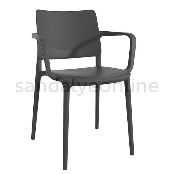 Joy Kolçaklı Plastic Food Court Chair Anthracite