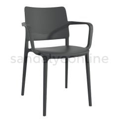 Joy Kolçaklı Plastic Food Court Chair Anthracite
