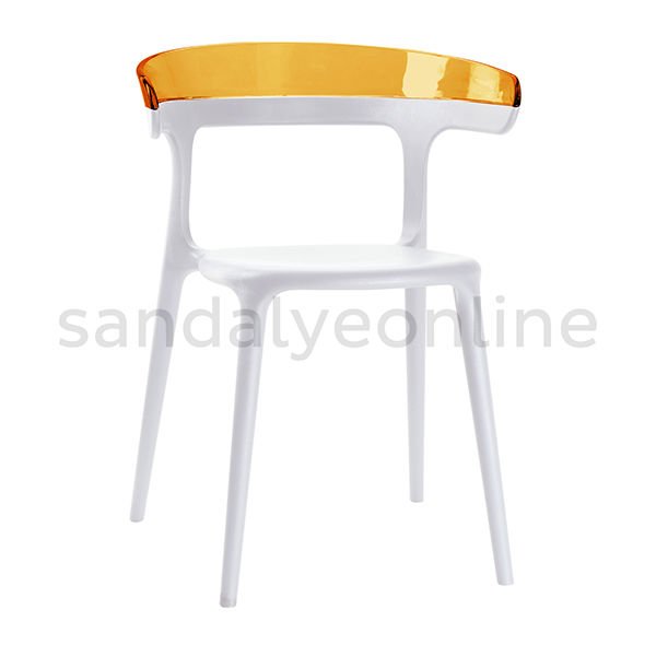 Pidri Plastic Cafeteria Chair White-Yellow